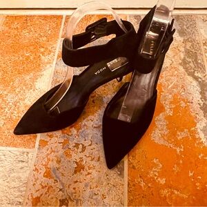 🎶 NWOB! Pelle Moda Pointed Toe Kitten Heel D’Orsay Black Suede Women's Heels!